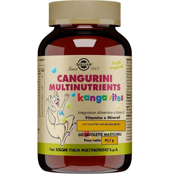 Cangurini Multinutrients Frutti Tropicali Solgar 60 Tavolette Masticabili
