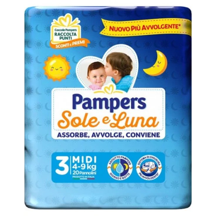 Pannolino Sole & Luna Pi&ugrave; Avvolgente Midi&nbsp;Pampers 20 Pezzi