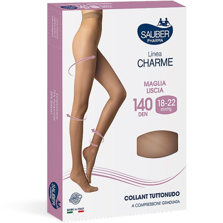 Linea Charme 140D Collant Tuttonudo Nero Tg.5&nbsp;Sauber