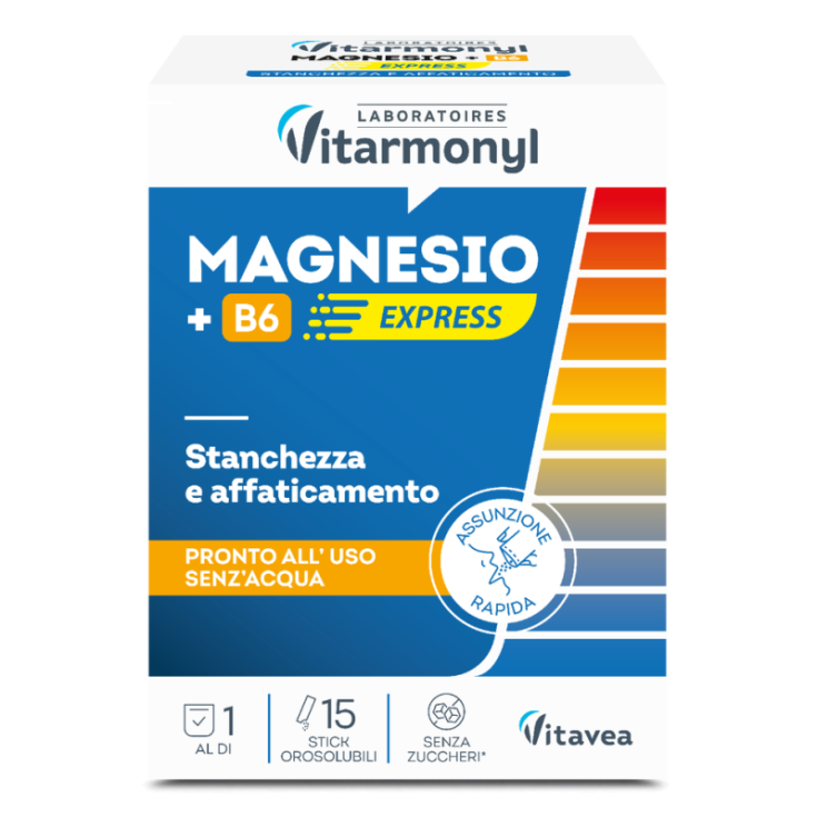 Magnesio + Vitamina B6 Express Vitarmonyl 15 Stick Orosolubili Magnesio + Vitamina B6 Express Vitarmonyl 15 Stick Orosolubili