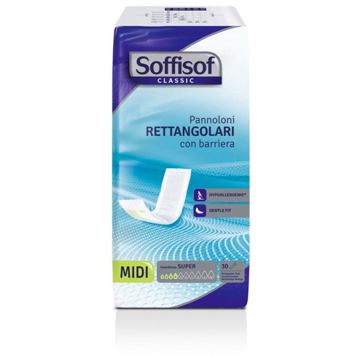 Pannoloni Rettangolari Con Barriera Super Tg.Midi Soffisof Classic 30 Pezzi