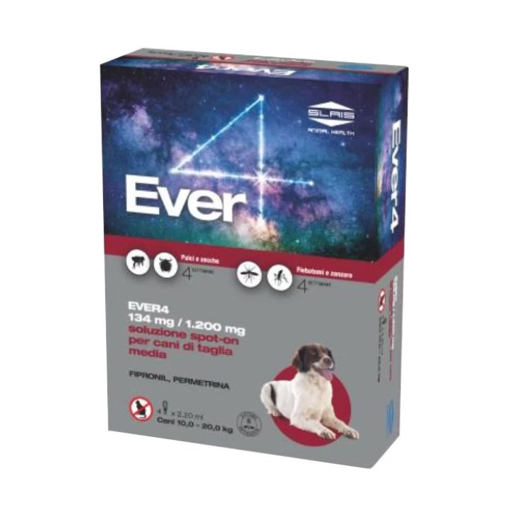 Ever4 Spot-On per Cani 4 Pipette - M 10 - 20 Kg