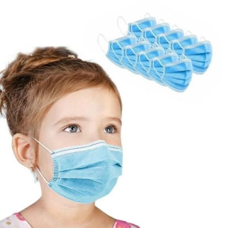Mascherina Pediatrica&nbsp;FFP2 NR Azzurro Reba Pharma 50 Pezzi