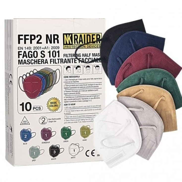 Mascherine FFP2 NR Colorate Fago&nbsp;S 101 NK Raider 10 Pezzi