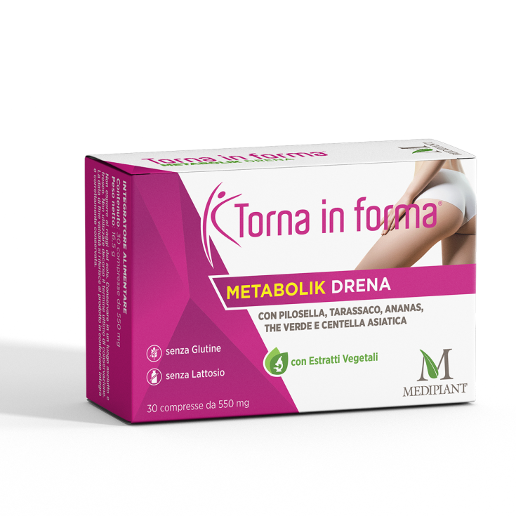 Torna In Forma Metabolik Drena Mediplant 30 Compresse