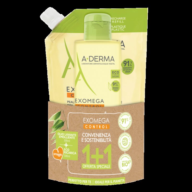 Exomega Control Aderma Ecoricarica 1+1 500ml