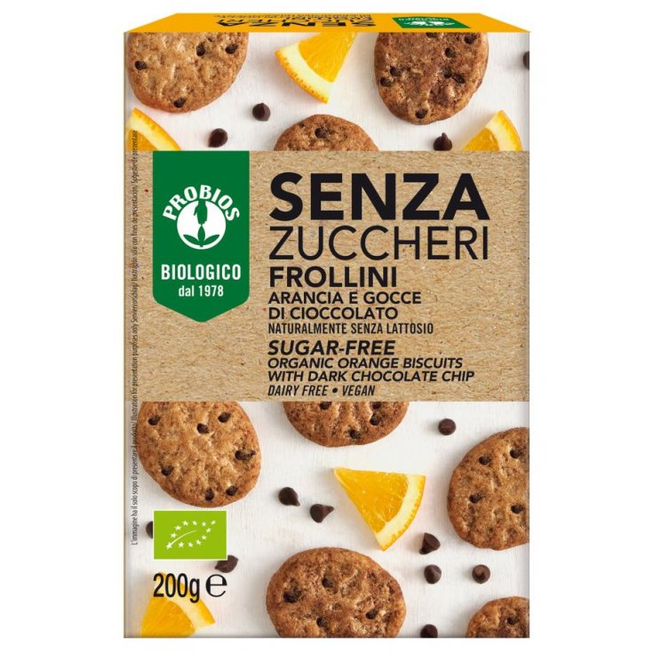 Senza Zuccheri Aggiunti Frollini Arancia Gocce Di Cioccolato ProBios 200g