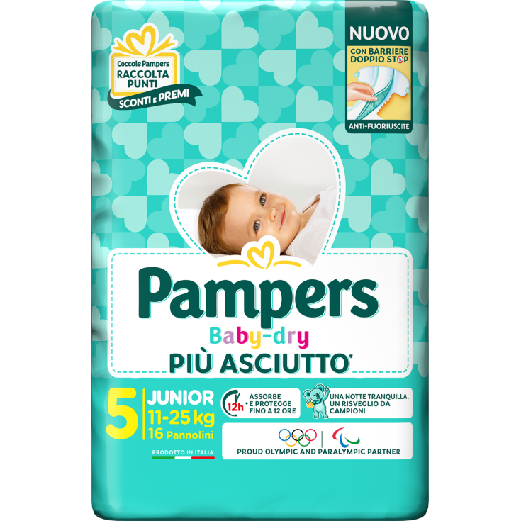 Pannolino Baby Dry&nbsp;Downcount Junior Pampers 16 Pezzi