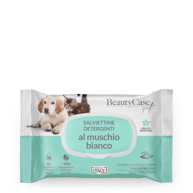 Salviettine Detergenti Al Muschio Bianco Beautycase Pet 40 Pezzi