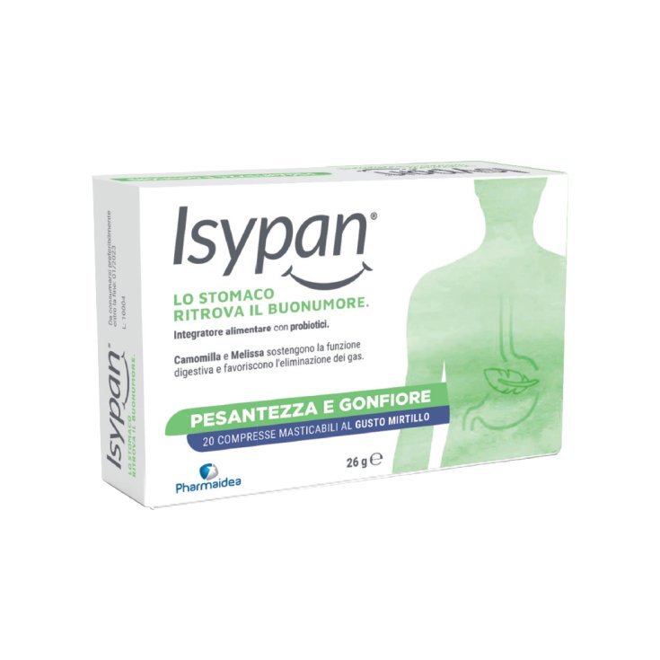 Isypan&reg; Pesantezza e Gonfiore Pharmaidea 20 Compresse Masticabili