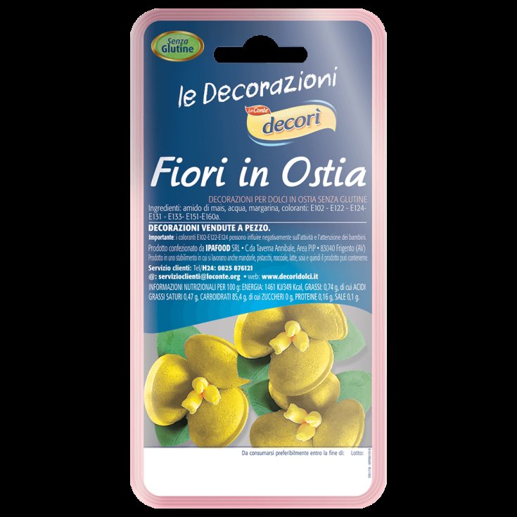 Fiori di Pesco in Ostia Giallo Decor&igrave; 6 Pezzi