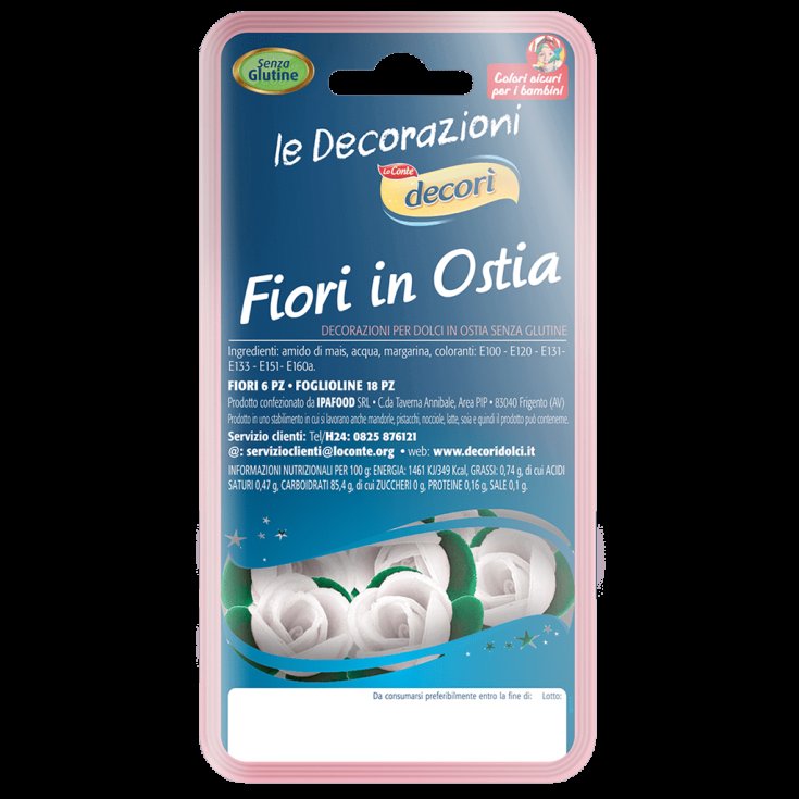 Roselline in Ostia Bianco Decor&igrave; 6 Pezzi