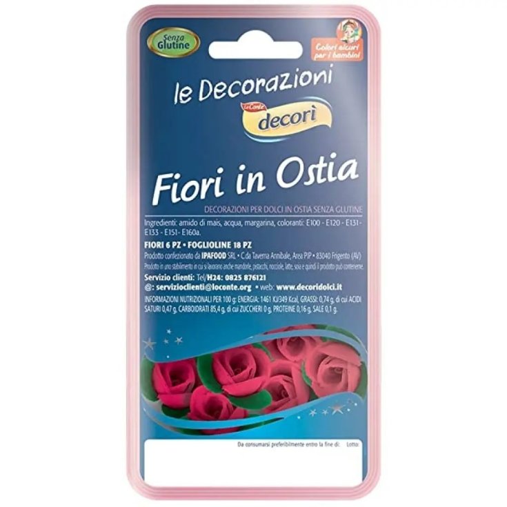 Roselline in Ostia Rosso Decor&igrave; 6 Pezzi