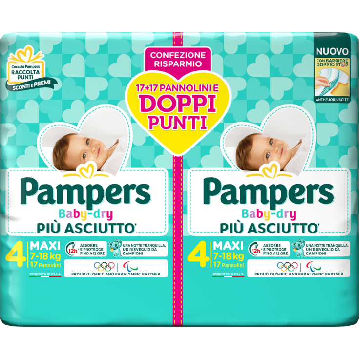 Pannolino Duo DownCount 4 Pampers Baby-Dry 34 Pezzi
