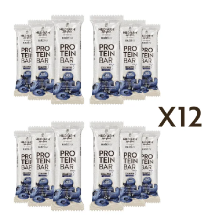 Protein Bar Mirtillo & Cioccolato Bianco Wild Farm 12 Pezzi