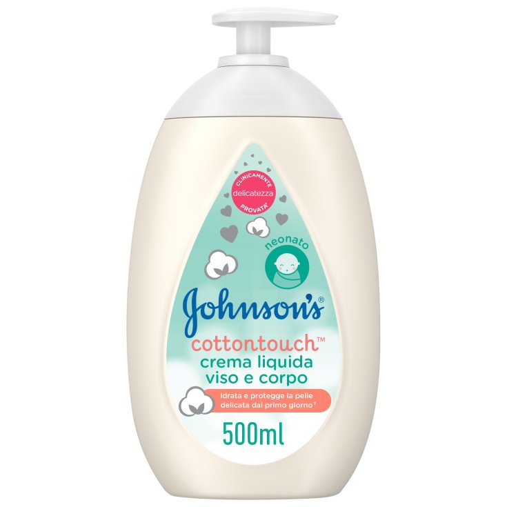Johnson's Baby, Crema Liquida Viso e Corpo, Cottontouch, 500m