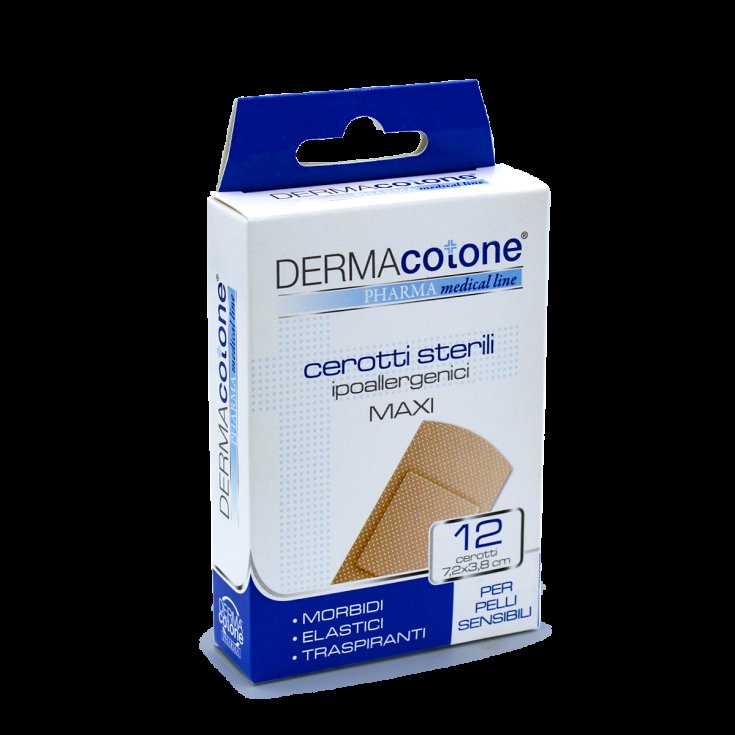 Cerotti Sterili Ipoallergenici 7,2x3,8cm Dermacotone 12 Pezzi