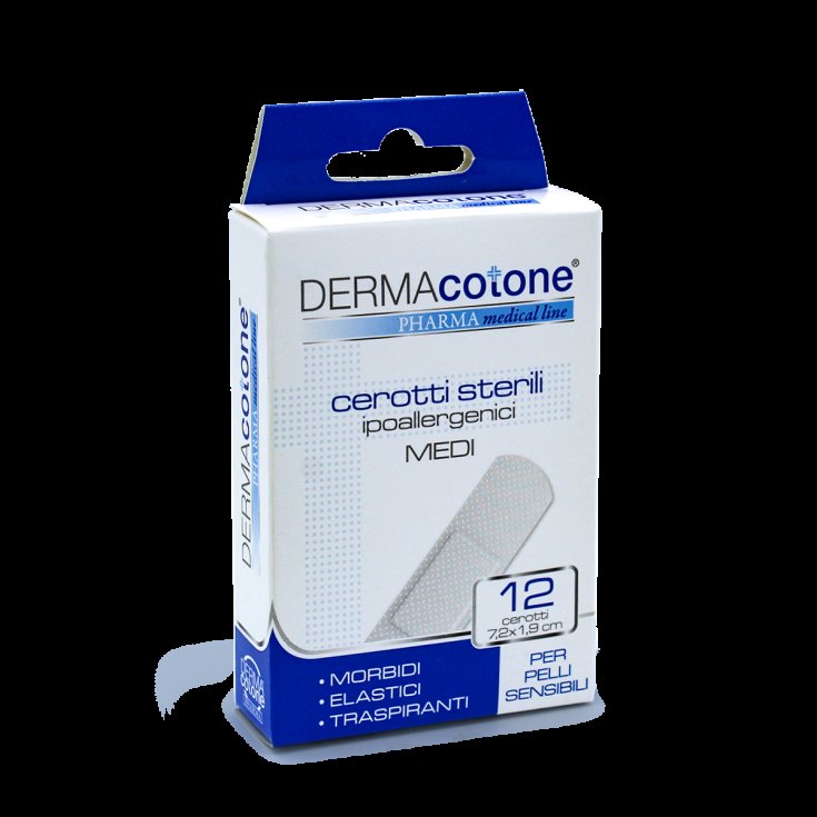 Cerotti Sterili Ipoallergenici 7,2x1,9cm Dermacotone 12 Pezzi