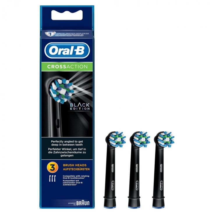 Oral-B Power CrossAction 50-3 Black Edition Braun 3 Pezzi