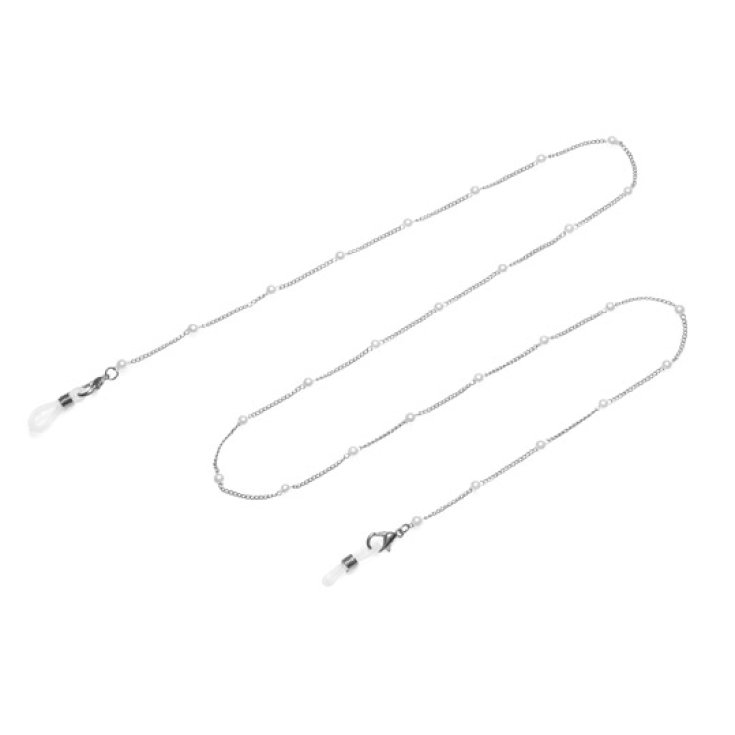 Catenina Portaocchiali Perle/Argento Contacta&reg; 1 Pezzo