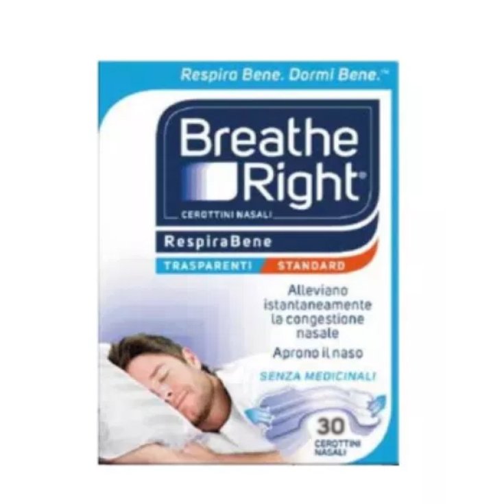 Breathe Right&reg; Cerotti Nasali Trasparenti Standard 30 Pezzi