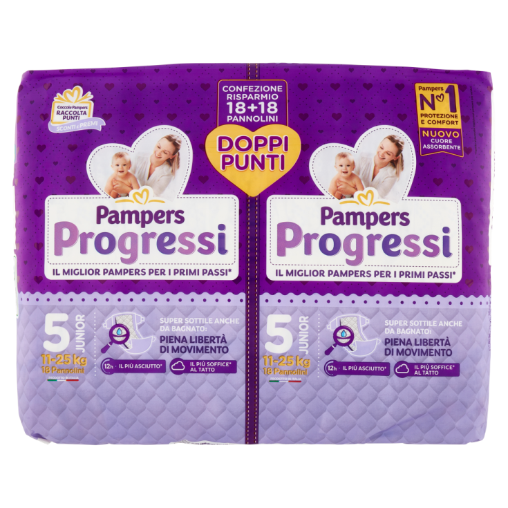 Pampers Progressi Pannolino Junior Pacco Doppio 36 Pezzi