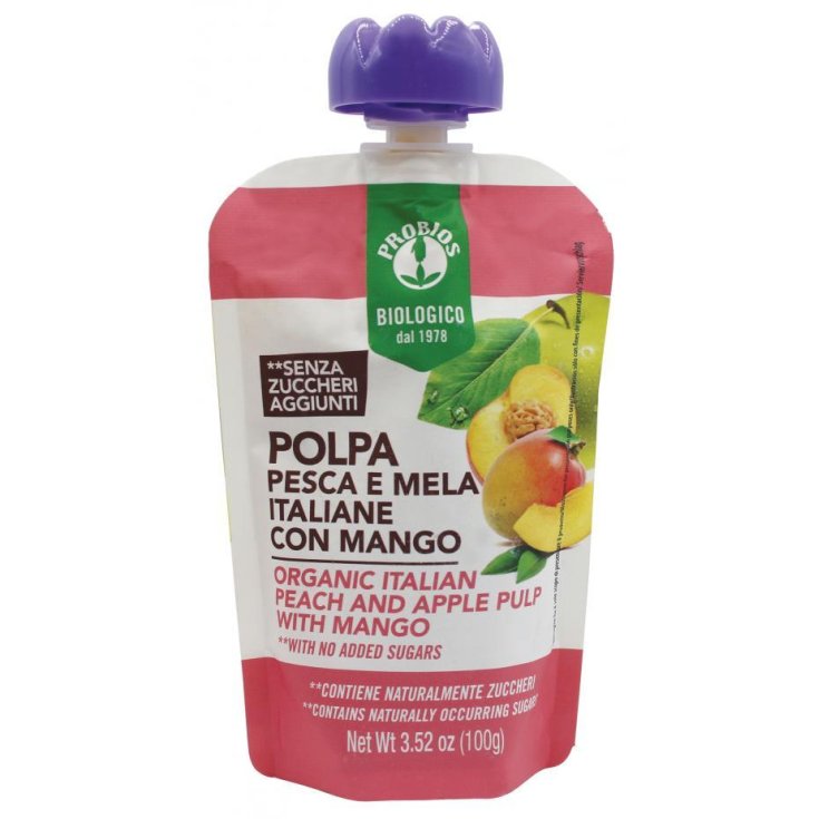 Polpa Pesca Mela Italiane Con Mango Probios 100g Doypack