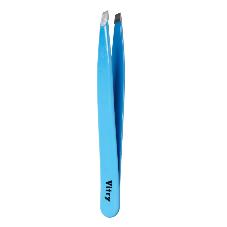 Pinzetta Professionale Obliqua Inox Blue Vitry 1 Pezzo