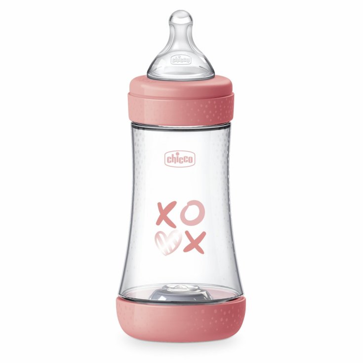 Perfect 5 Biberon 240ml Flusso Medio Silicone Rosa Chicco&reg;