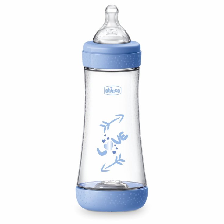 Perfect 5 Biberon 300ml Flusso Veloce Silicone Azzurro Chicco&reg;