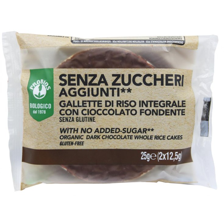 Senza Zuccheri Aggiunti Gallette Di Riso Con Cioccolato Fondente Probios&reg; 25g
