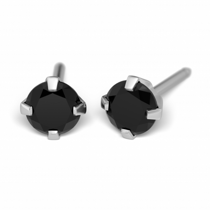 System75 Tiffany 4mm Nero Zirconia Studex 2 Pezzi