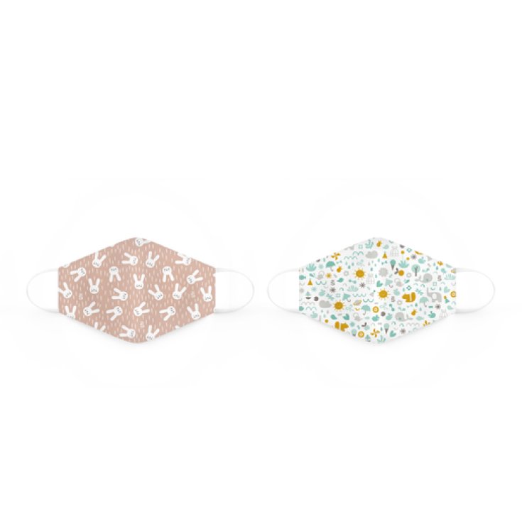 Mascherina Di Stoffa 3-5 Anni Memories + Hygge Rosa Suavinex 2 Pezzi