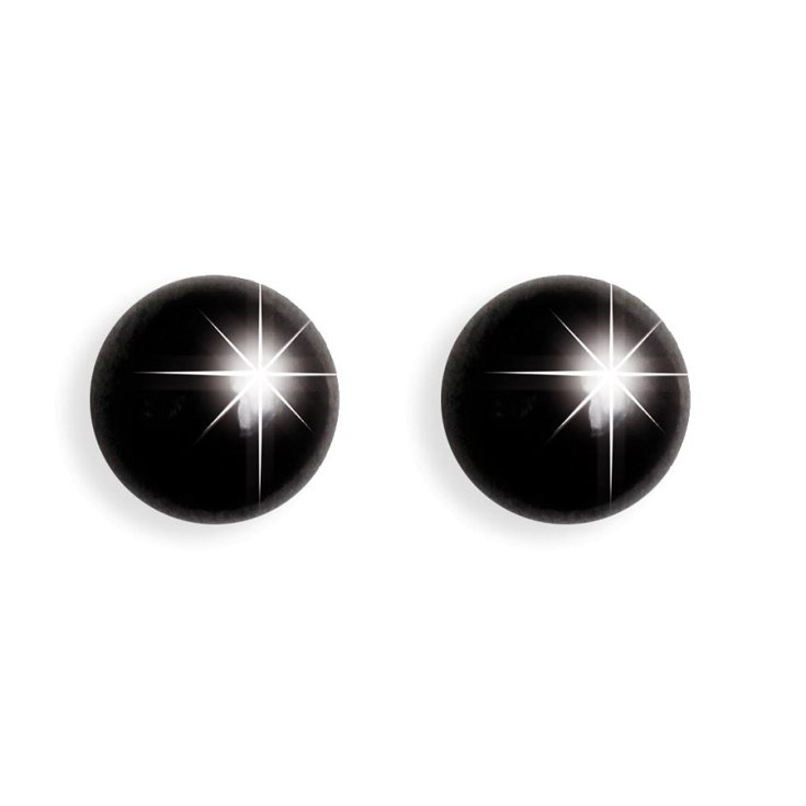 Orecchini da Foratura Inverness 898C Pallina Media Nera 4mm