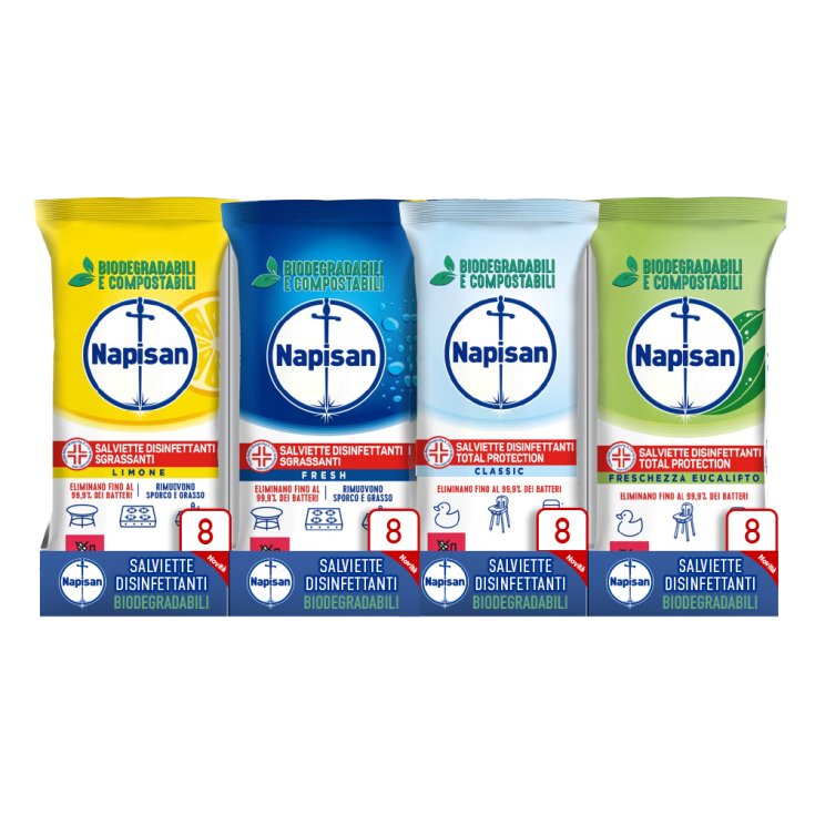 Napisan Salviette Disinfettanti Biodegradabili 32x40 pezzi