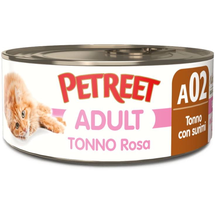 Adult A02 Tonno Rosa Con Surimi Petreet Natura 140g