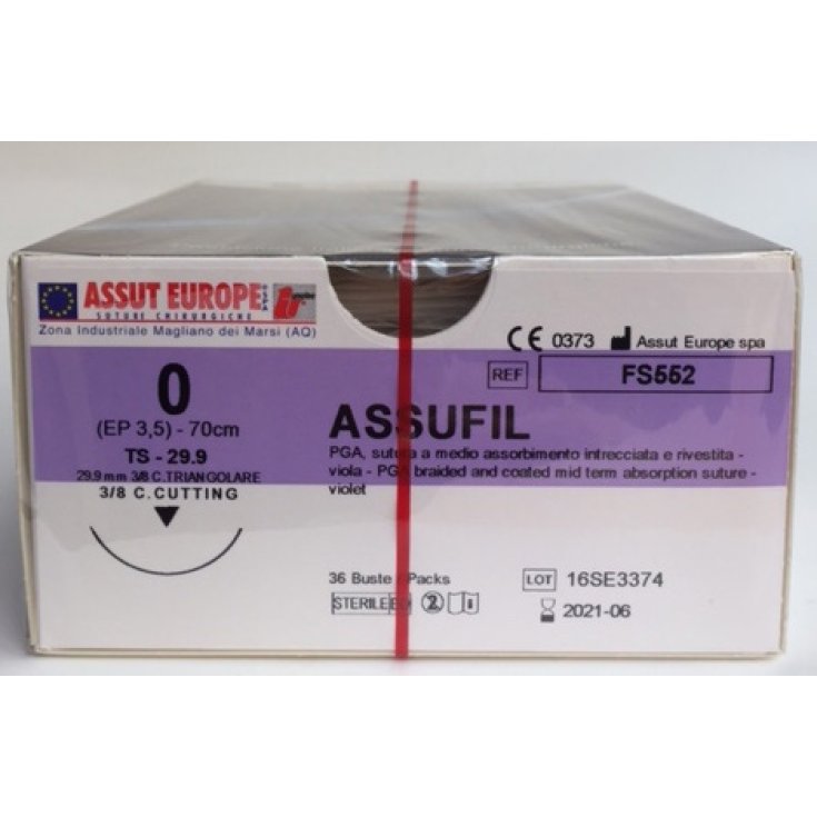 Assufil&reg; USP 0 Monofilamento EP 3,5 Triangolare 3/8 Assut Europe 36 Buste