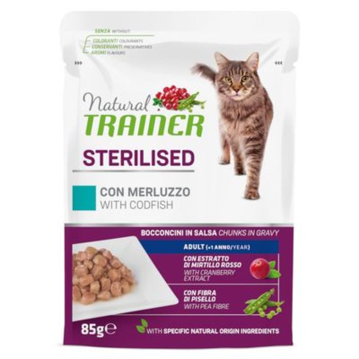 Gatti Adulti Sterilizzati Merluzzo Natural Trainer 85g