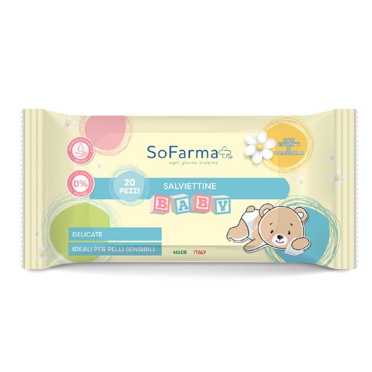 Sofarmapi&ugrave; Salviettine Camomilla Baby 20 Pezzi