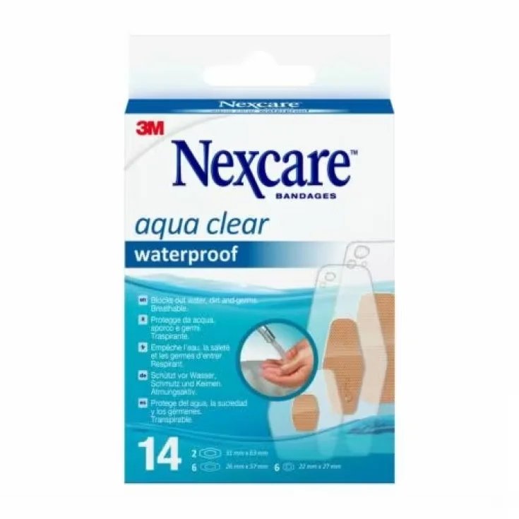 Nexcare&trade; Aqua Clear Waterproof Cerotti Assortiti 3M 14 Pezzi