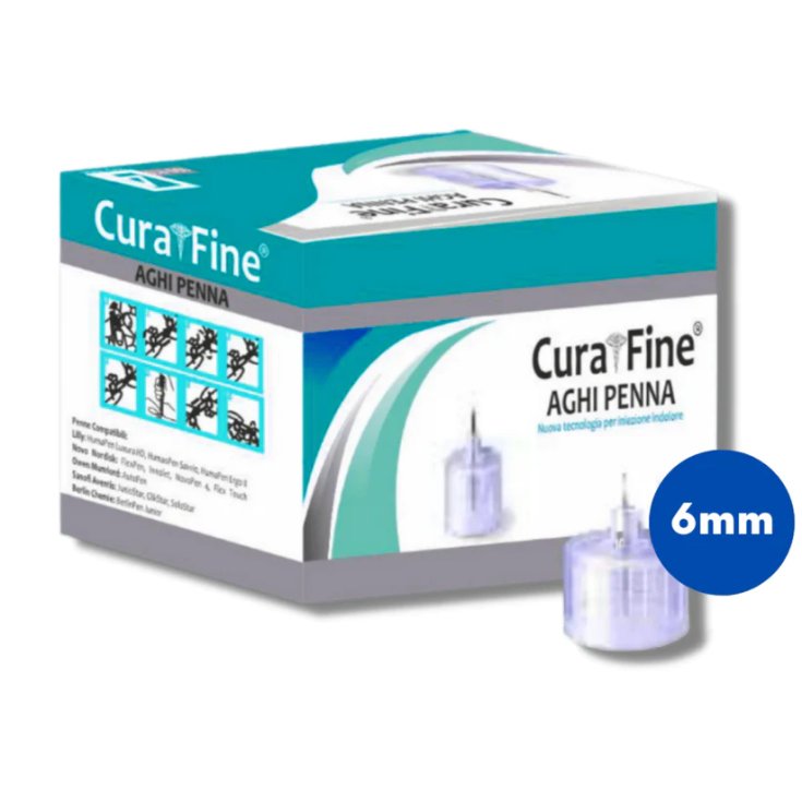 Curafine&reg; Ago Penna 6mm 100 Pezzi