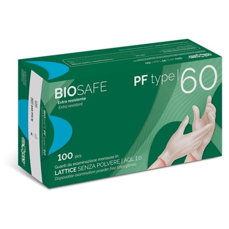 Guanti In Lattice Senza Polvere PF60 L BioSafe 100 Pezzi