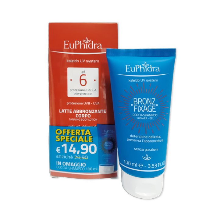 Euphidra Kaleido UV System Latte Abbronzante Corpo Spf6 150ml + Doccia Bronz 100ml In Omaggio