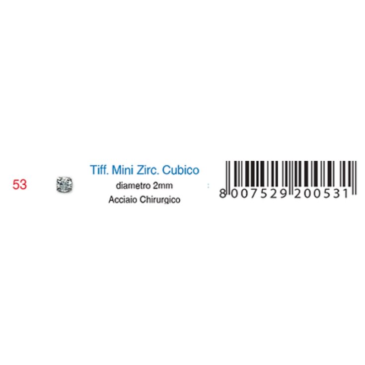 Inverness 53 Zircone Cubico Placcato Palladio 2mm