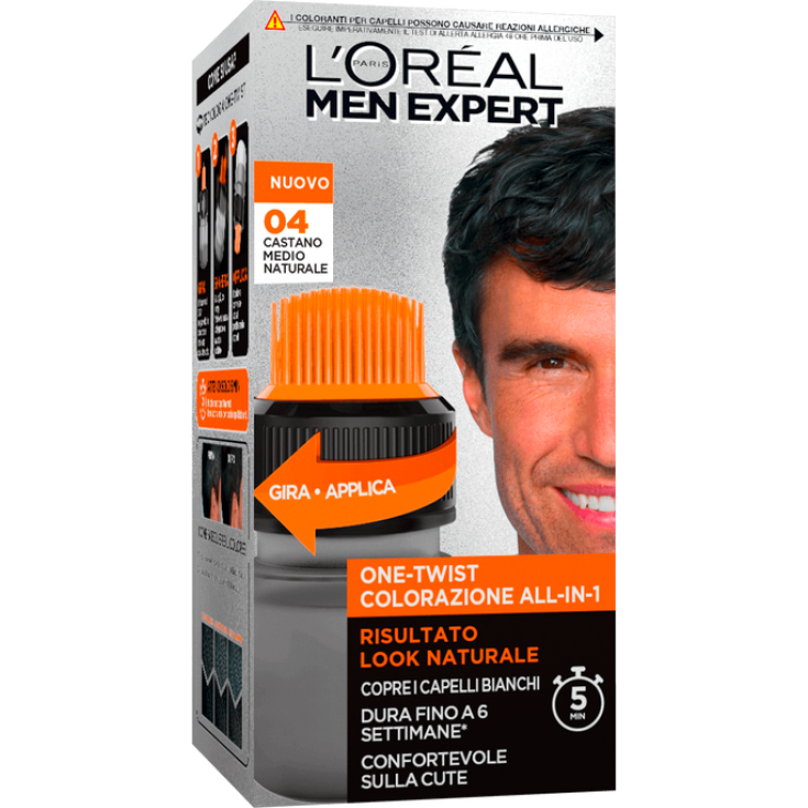 MEN EXPERT One Twist Colorazione Uomo 04 Castano Medio Naturale L'Oreal 50ml