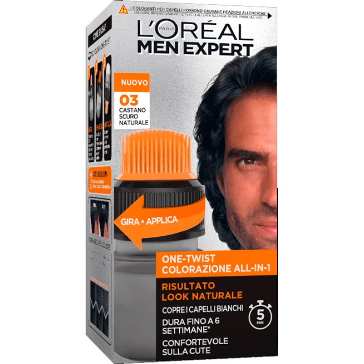 MEN EXPERT One Twist Colorazione Uomo 03 Castano Scuro Naturale L'Oreal 50ml