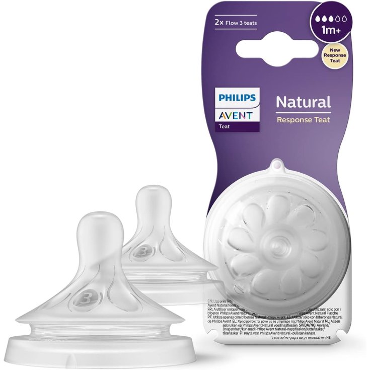 Tettarelle Flusso 3&nbsp;Natural Response 0M+ Philips Avent 2 Pezzi