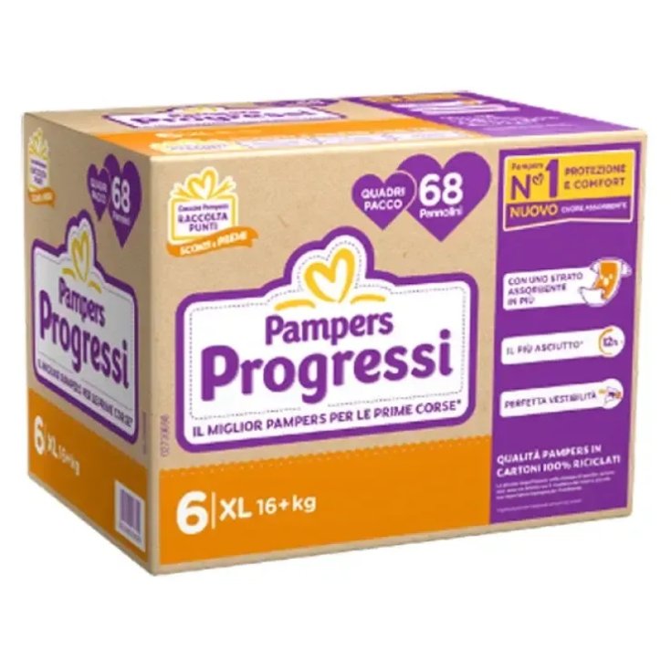 Pannolini Tg.6 XL Pampers&nbsp;Progressi 68 Pezzi