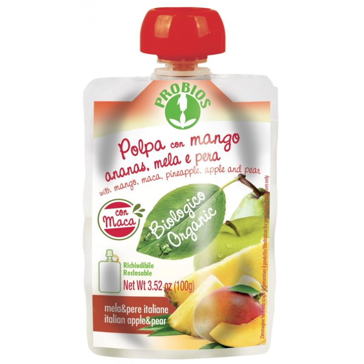 Polpa Mela Pera Ananas Mango Con Maca PROBIOS 100g