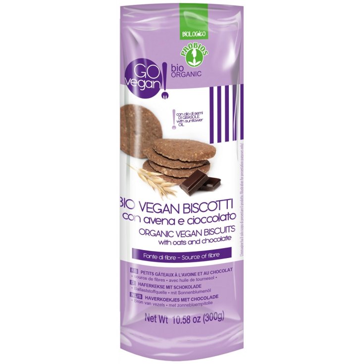 Go Vegan Bio Biscotti Avena/Cioccolato PROBIOS 300g